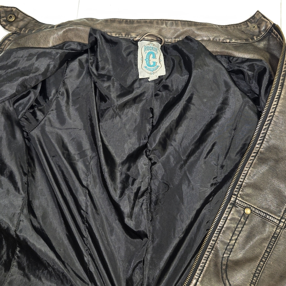 ⚠️Brown Faux Leather Jacket - Picture 8 of 9